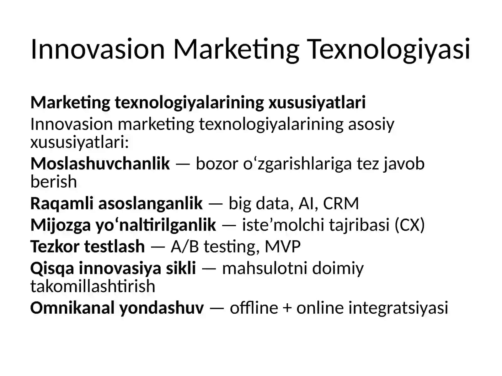 Innovasion marketing texnologiyasi 3