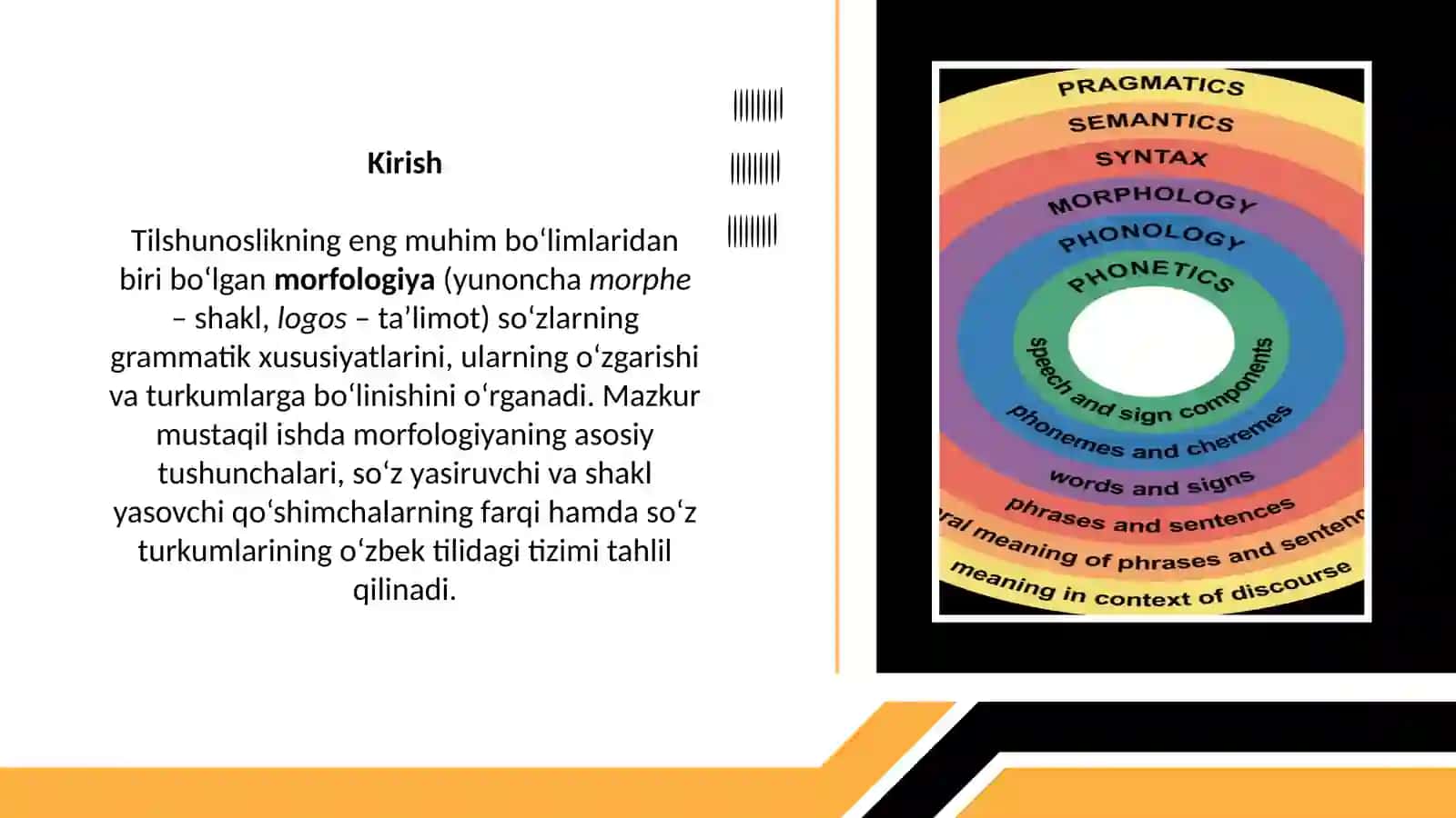 “Morfologiya haqida umumiy ma’lumot va uning tilshunoslikdagi o‘rni” 3