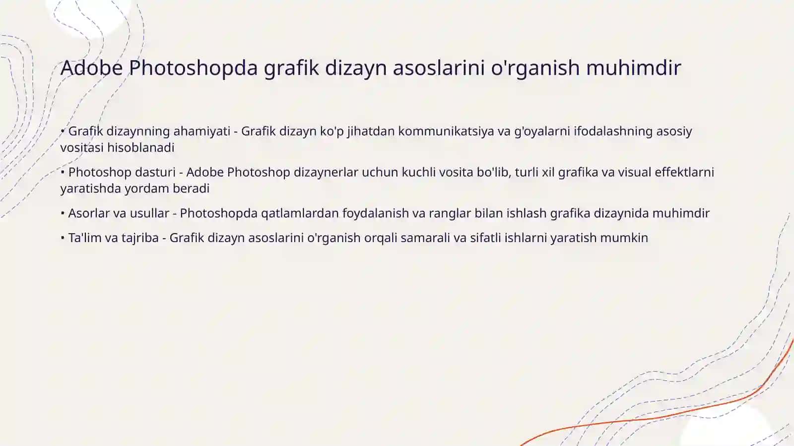 Adobe Photoshopda grafik dizayn asoslarini o'rganish 3