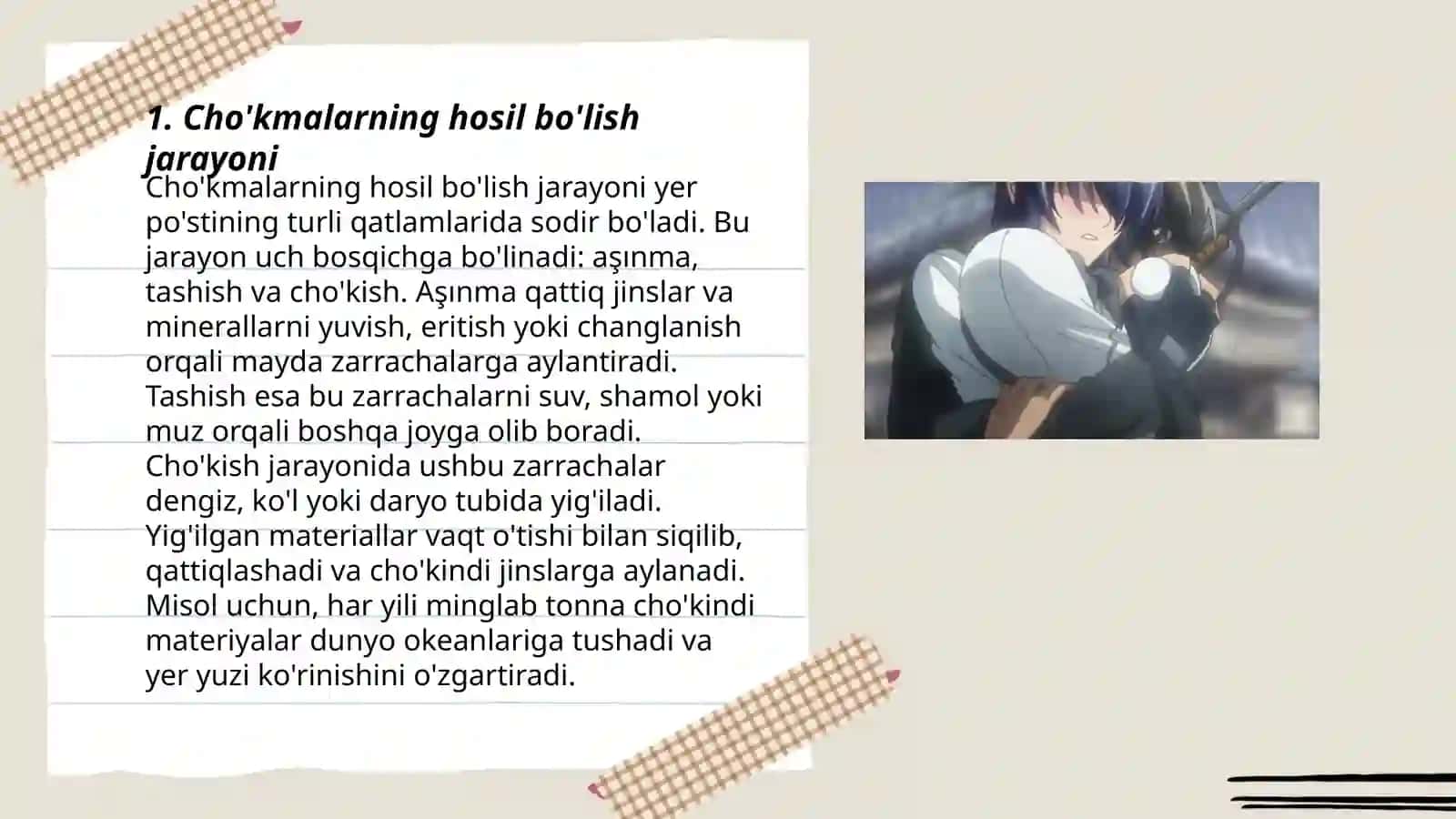 Cho'kmalarning hosil bo'lishi va erishi 3