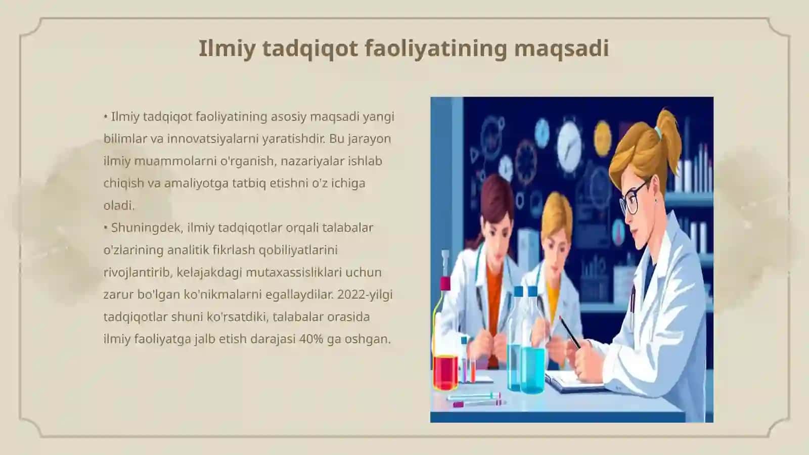 TALABALARNING ILMIY TADQIQIY FAOLIYATI TURLARI VA ULARNI TASHKIL ETISH BOSQICHLARI 3