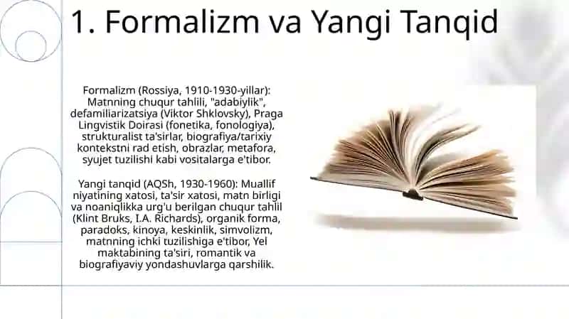 Formalizm va Yangi Tanqid 3