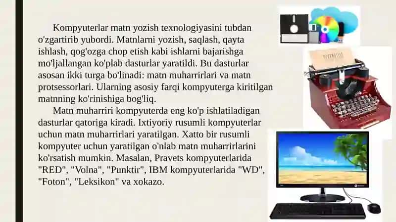 Zamonaviy matn Protsessorlari 3