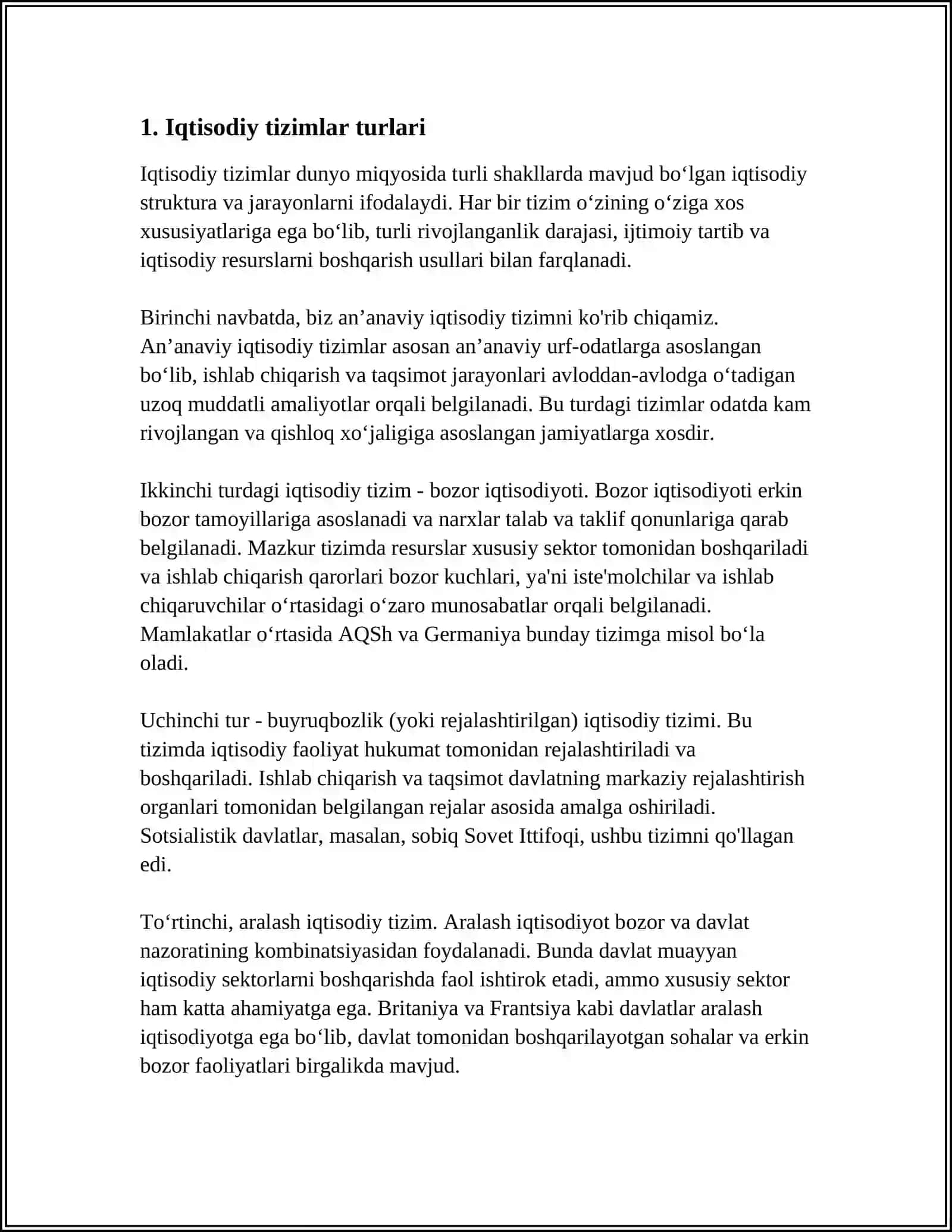 IQTISODIY TIZIMLAR VA MULKCHILIK 3