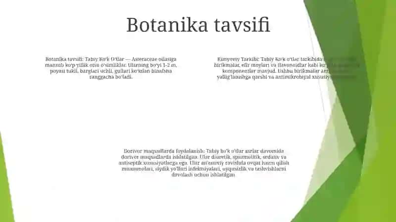 Tabiiy Ko'K O'Tlarning Kimyoviy Tarkibi Va To'Yimliligi 3