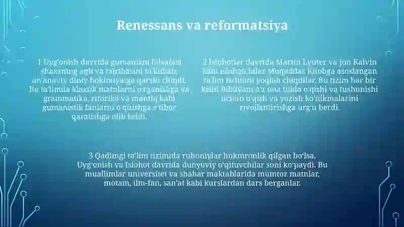 XV Asrdan.Xx Asrning 90 Yillarigacha Bolgan Davrda Warq Va Yevropada Tarbiya Maktab Talim Tizimi 3