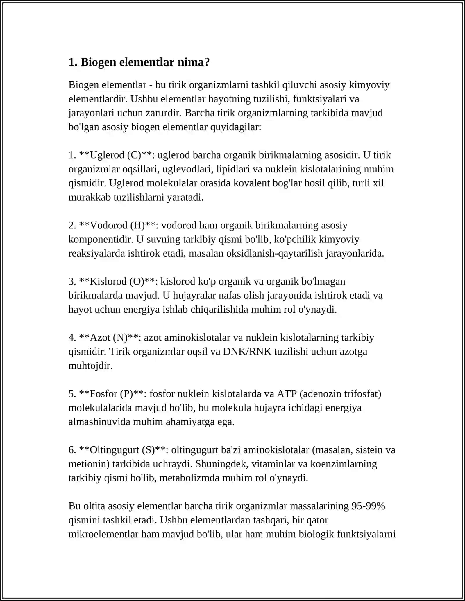 BIOGEN ELEMENTLAR HAM ULARNING AHAMIYATI 3