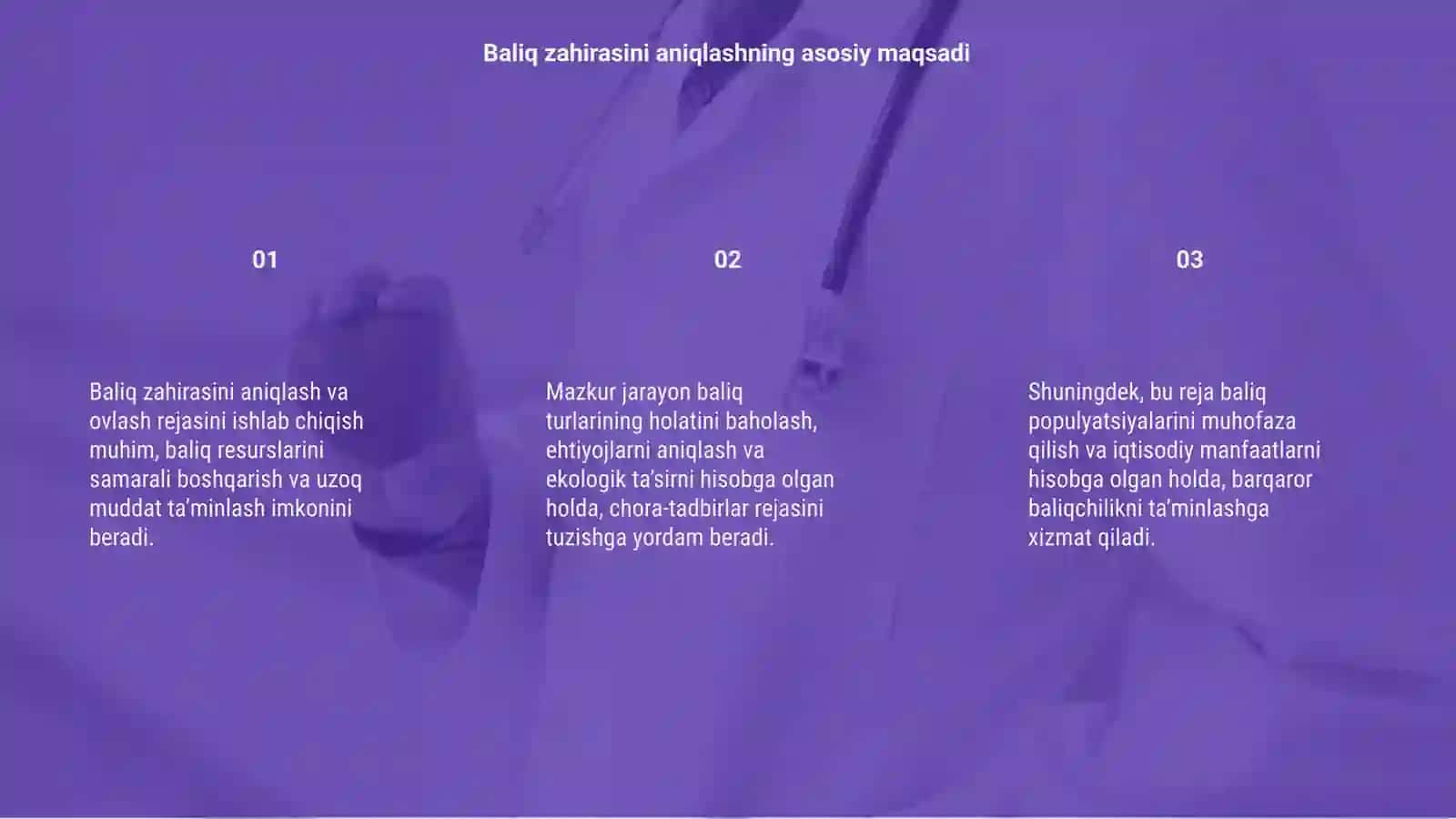 Baliq zahirasini aniqlash va ovlash rejasini ishlab chiqish 3