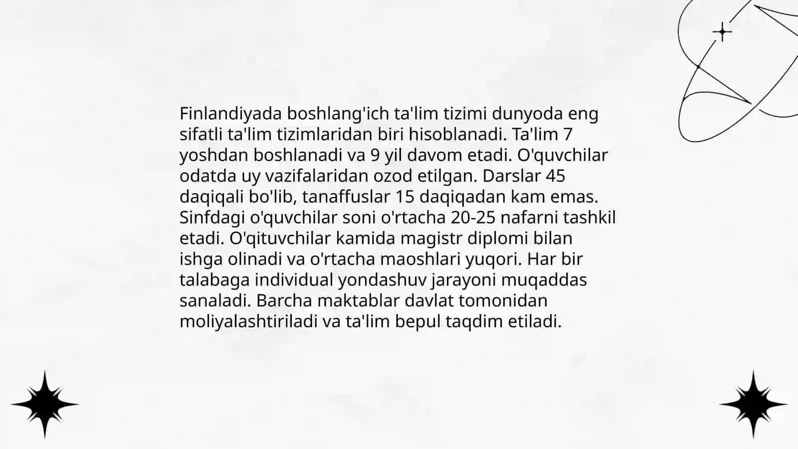 Finlandiyada boshlang'ich ta'lim 3