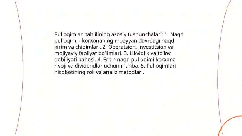 Pul oqimlari tahlili 3