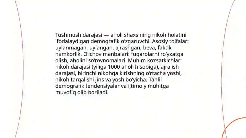 Aholi tushmush darajasi va uning koʻrsatkichlari 3