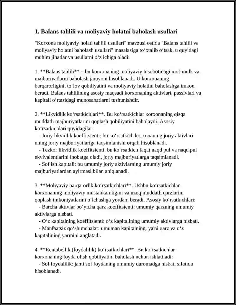 KORXONA MOLIYAVIY HOLATI TAHLILI USULLARI 3