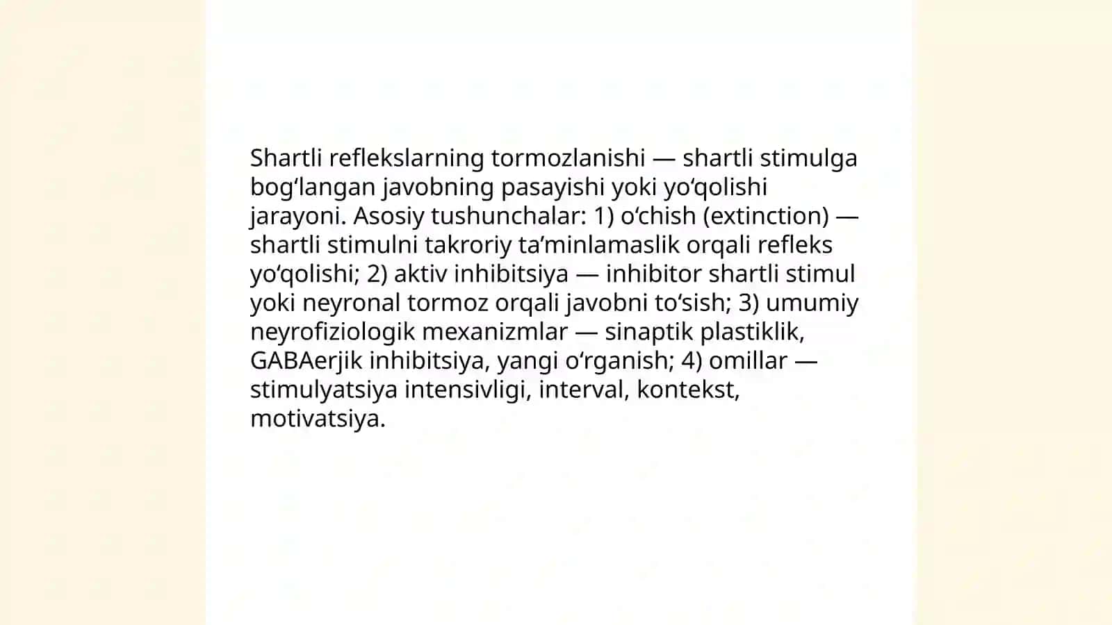 Shartli reflekslarning tormozlanishi 3