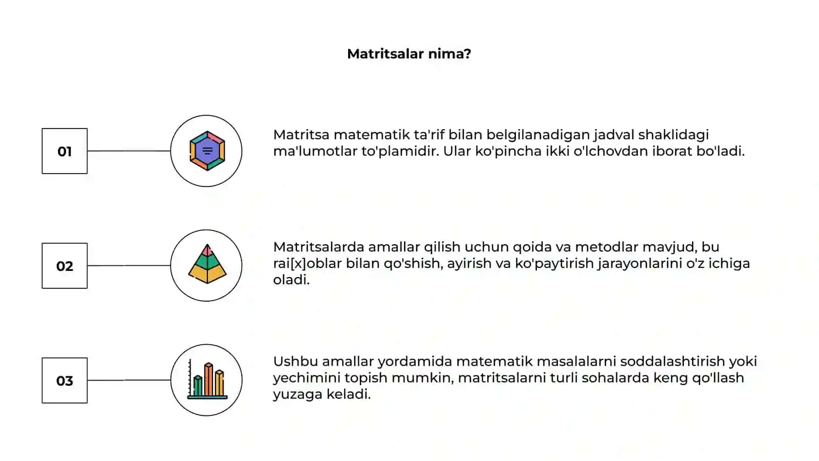 Matritsa va uning ustida amallar 3