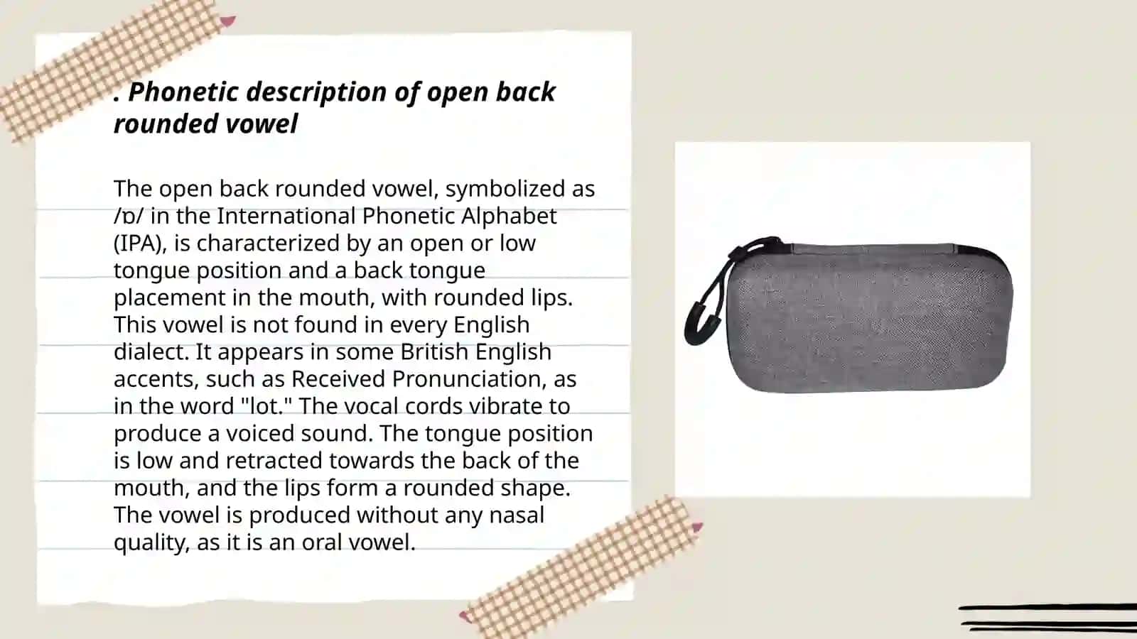 Open bag rounded vowel 3