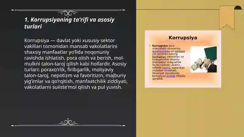 Korrupsiyaning mohiyati, oqibatlari va unga 3