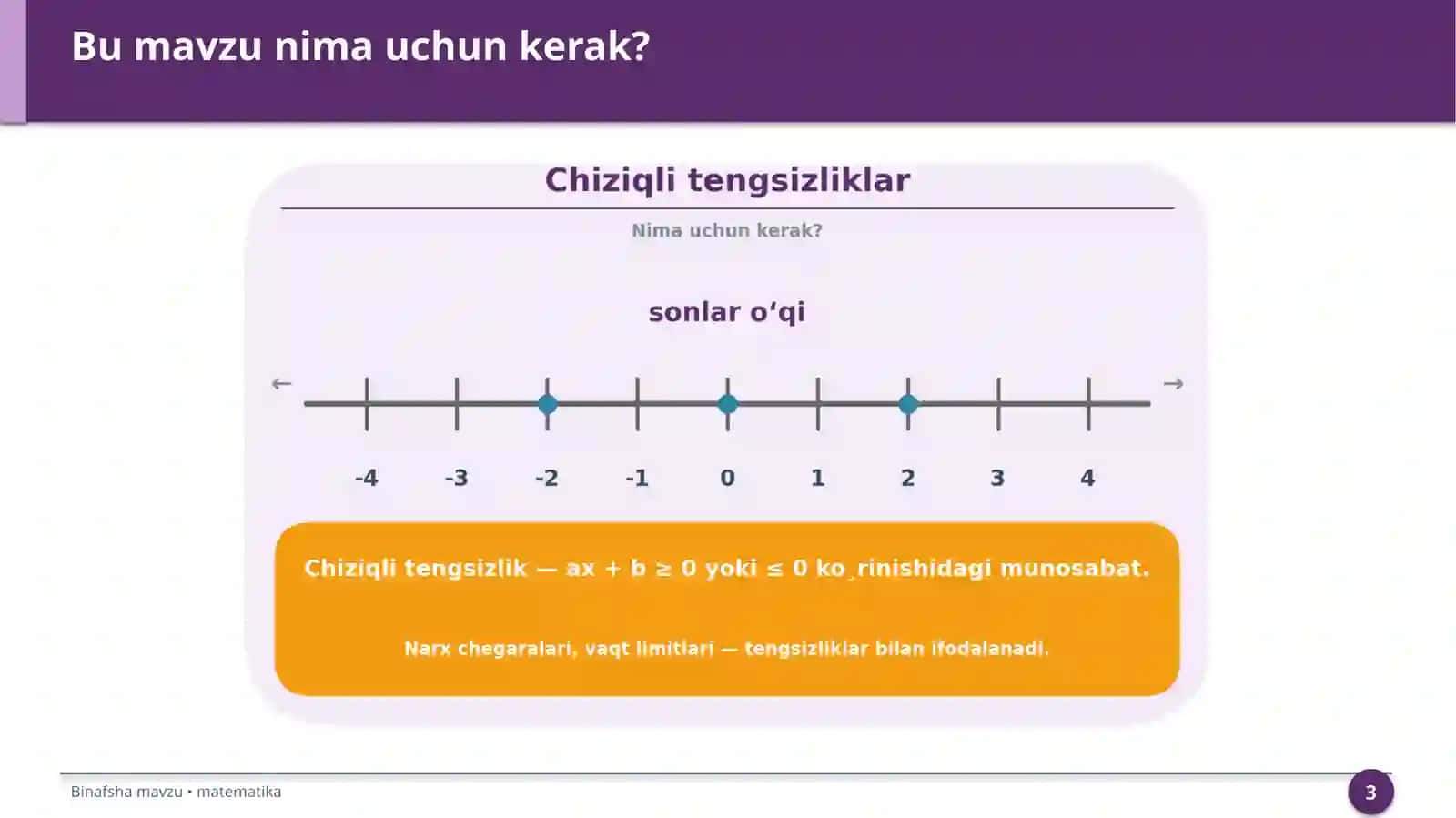 Chiziqli tengsizliklar 3
