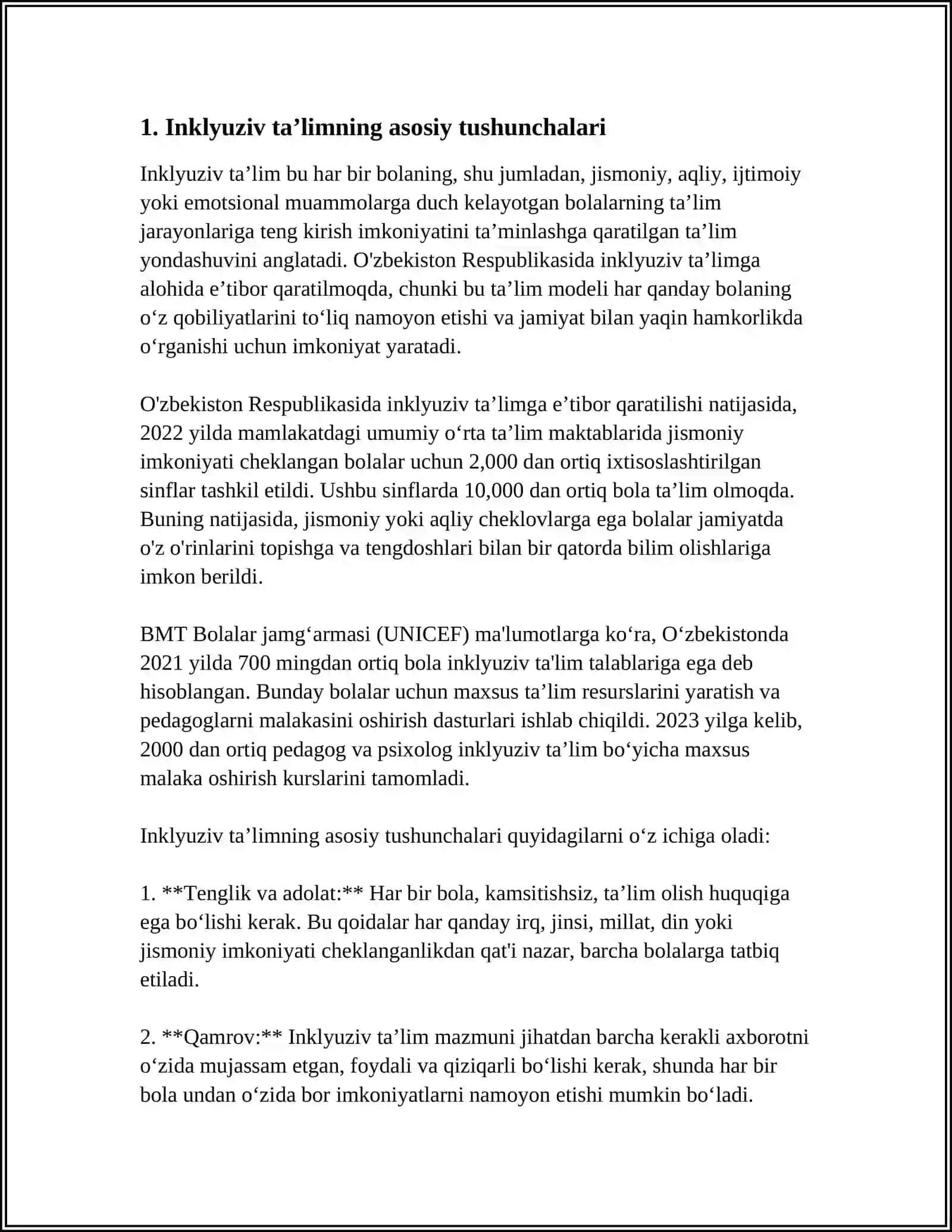INKLYUZIV TA’LIM KURSINING PREDMETI MAQSADI VA VAZIFALARI 3