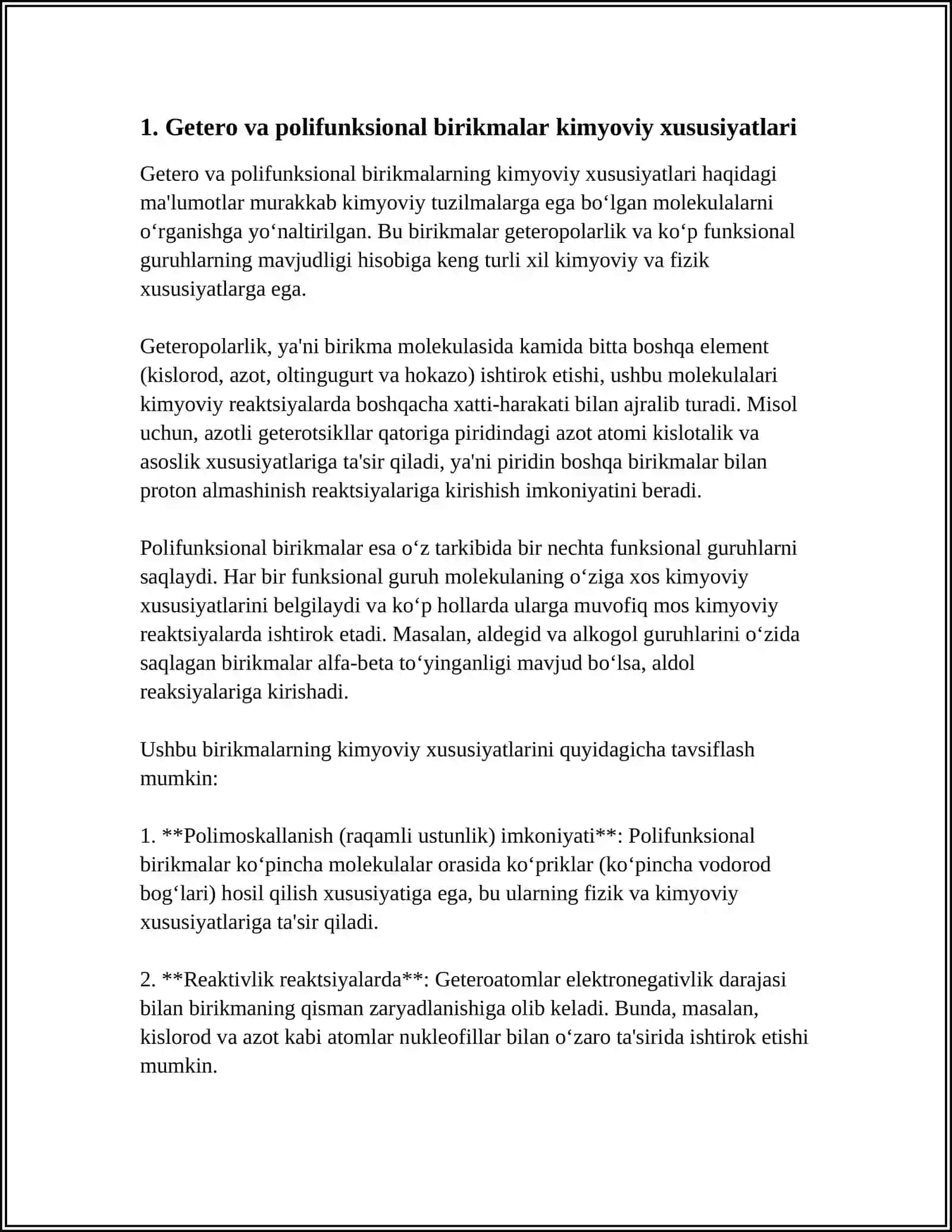 GETERO VA POLIFUNKSIONAL BIRIKMALAR ASOSIDA ISHLAB CHIQARILGAN DORI VOSITALARI 3