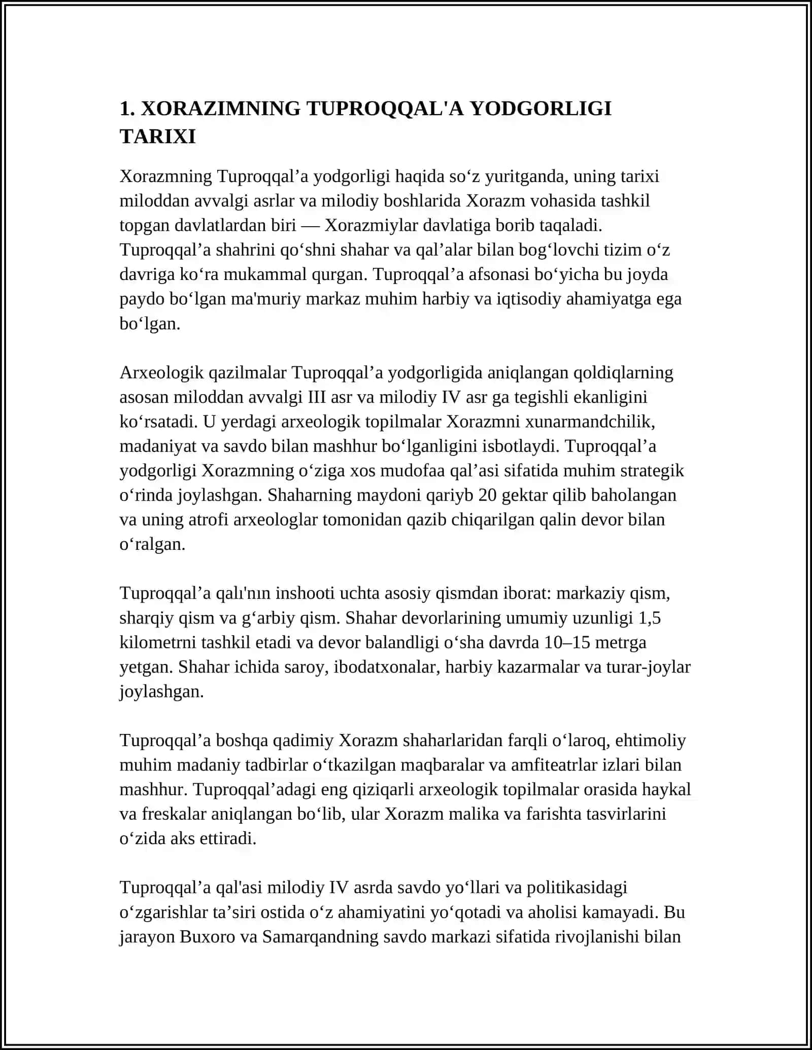 XORAZIMNING TUPROQQAL'A YODGORLIGI 3