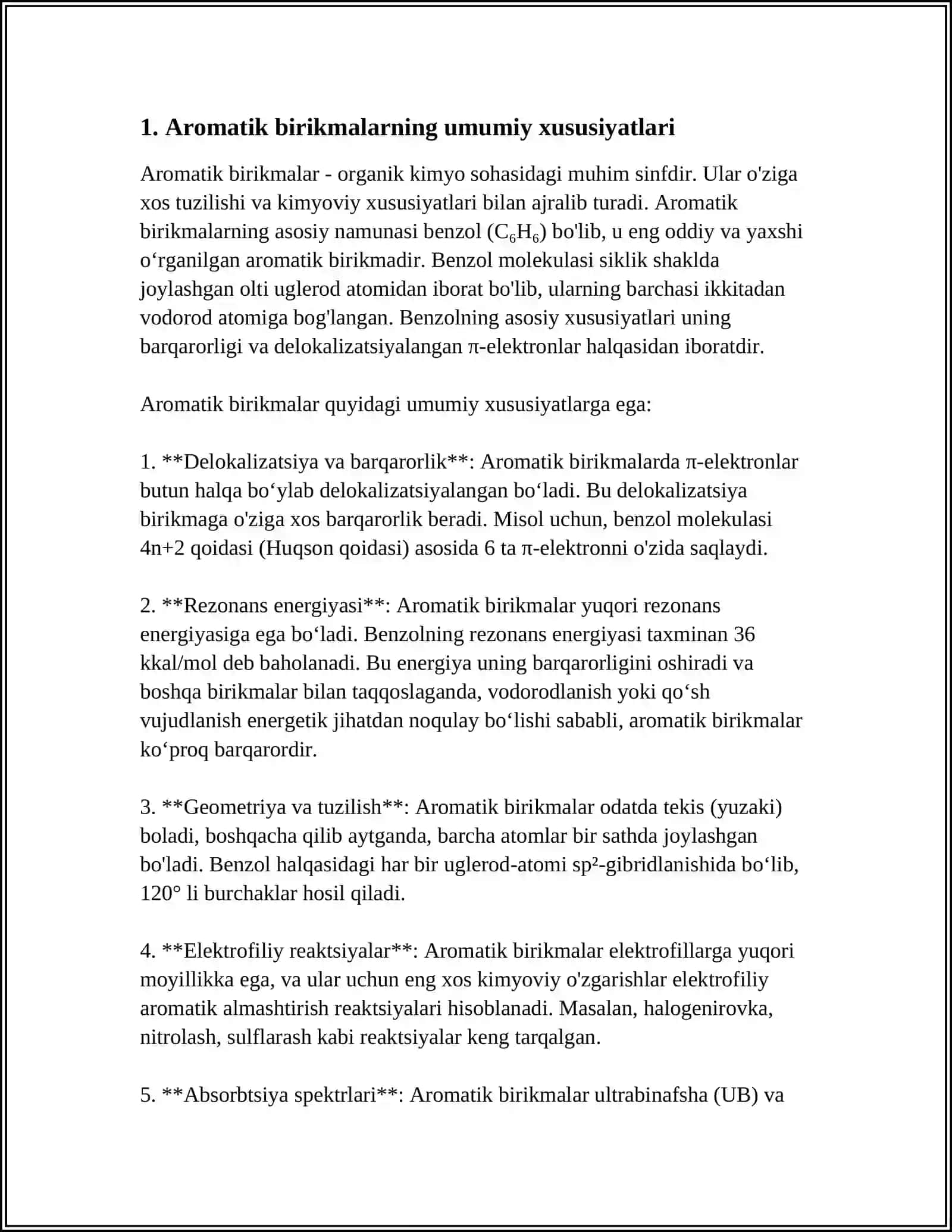 AROMATIK BIRIKMALAR. AROMATIK BIRIKMALARNING SINFLANISHI 3