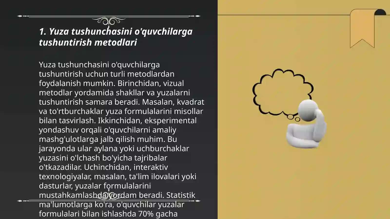 Yuza tushunchasini o'quvchilarga tushuntirish metodlari 3