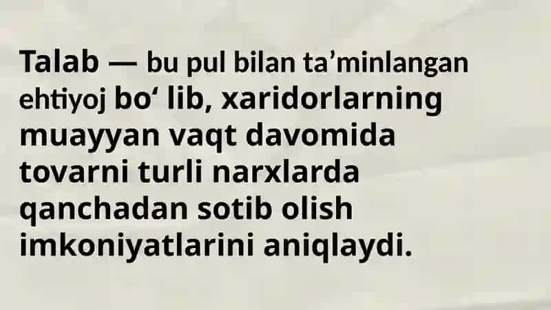 TALAB VA UNING HAJMIGA TA’SIR QILUVCHI OMILLAR 3
