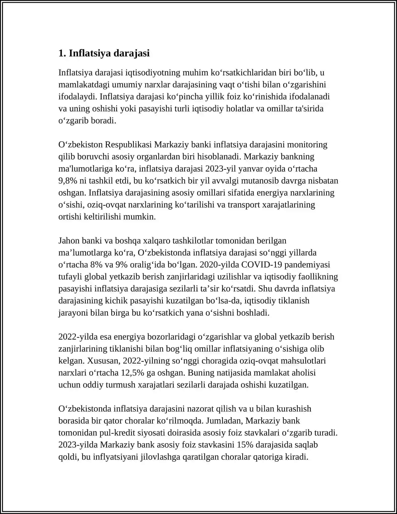 MUSTAQIL ISH Mavzu: IQTISODIY SIYOSATNI OLIB BORISHNI MURAKKABLASHTIRUVCHI OMILLAR 3