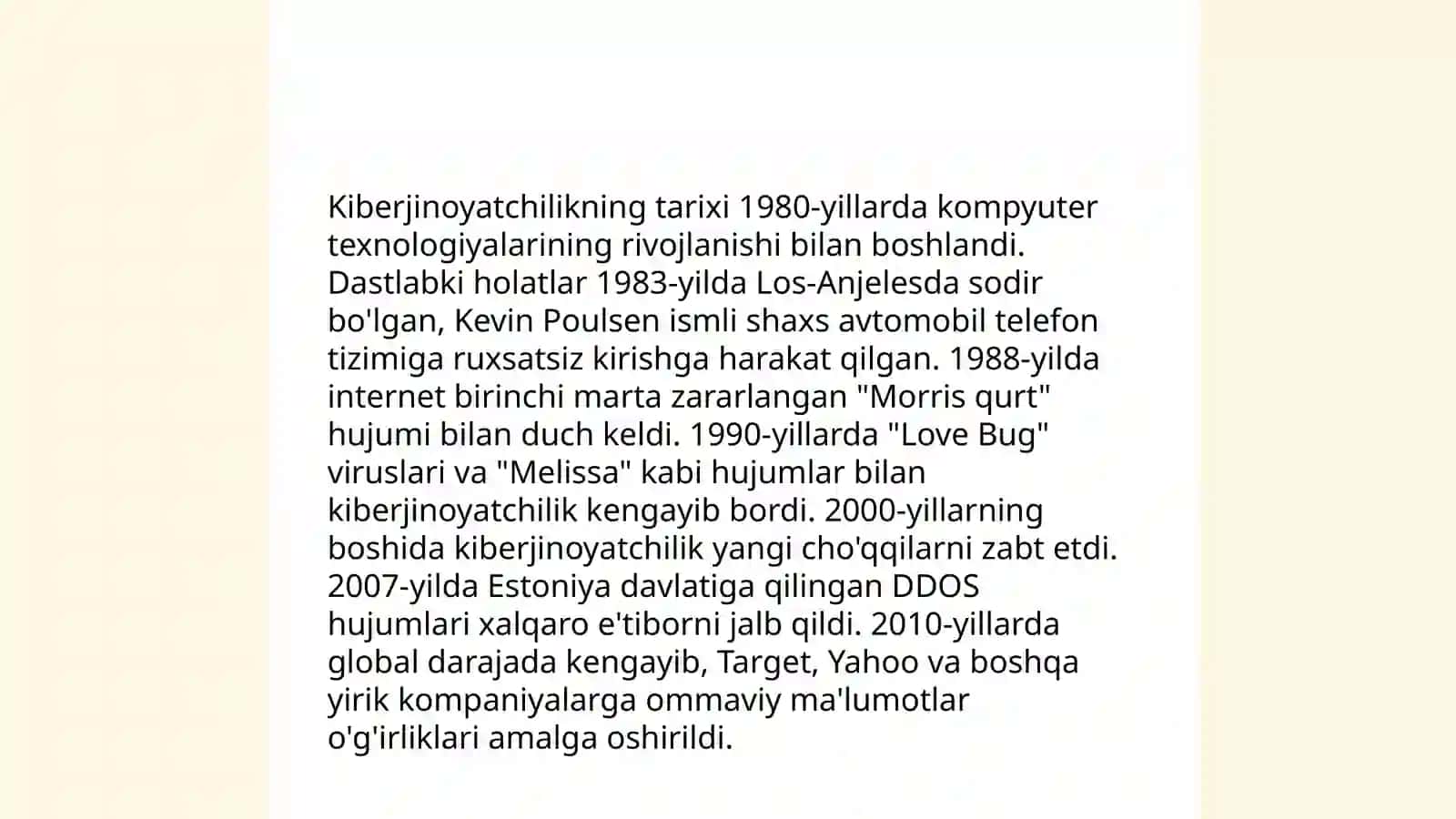 Kiberjinoyatchilik va ularning keng tarqalishining sababi 3