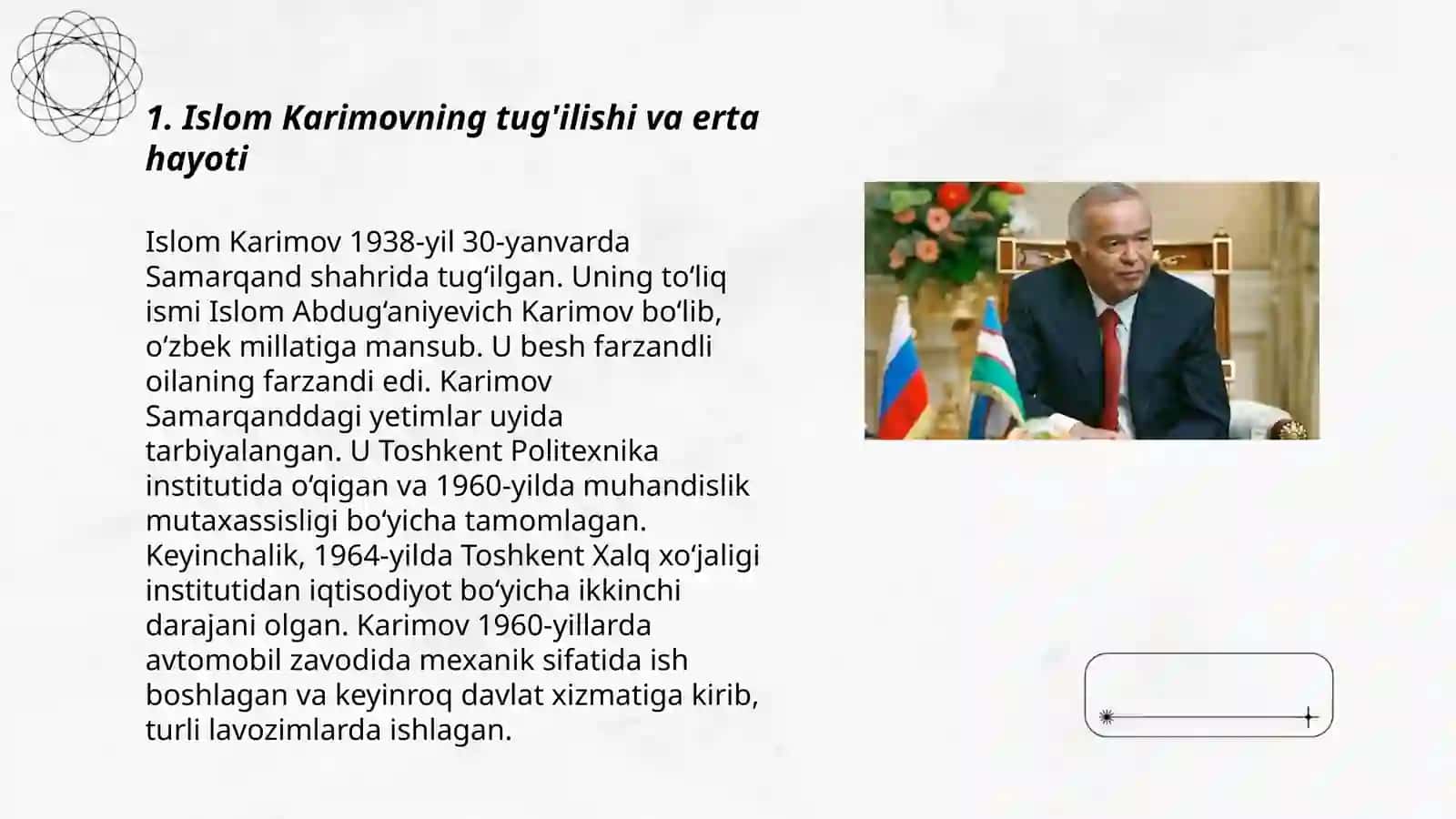 Islom Karimovning tug'ilishi va erta hayoti 3