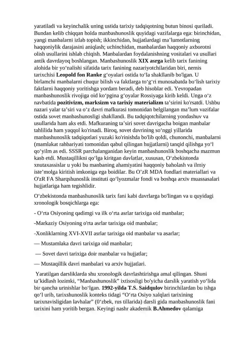 Manbashunoslik faninidan yakuniy imtohon savollariga javoblar 3
