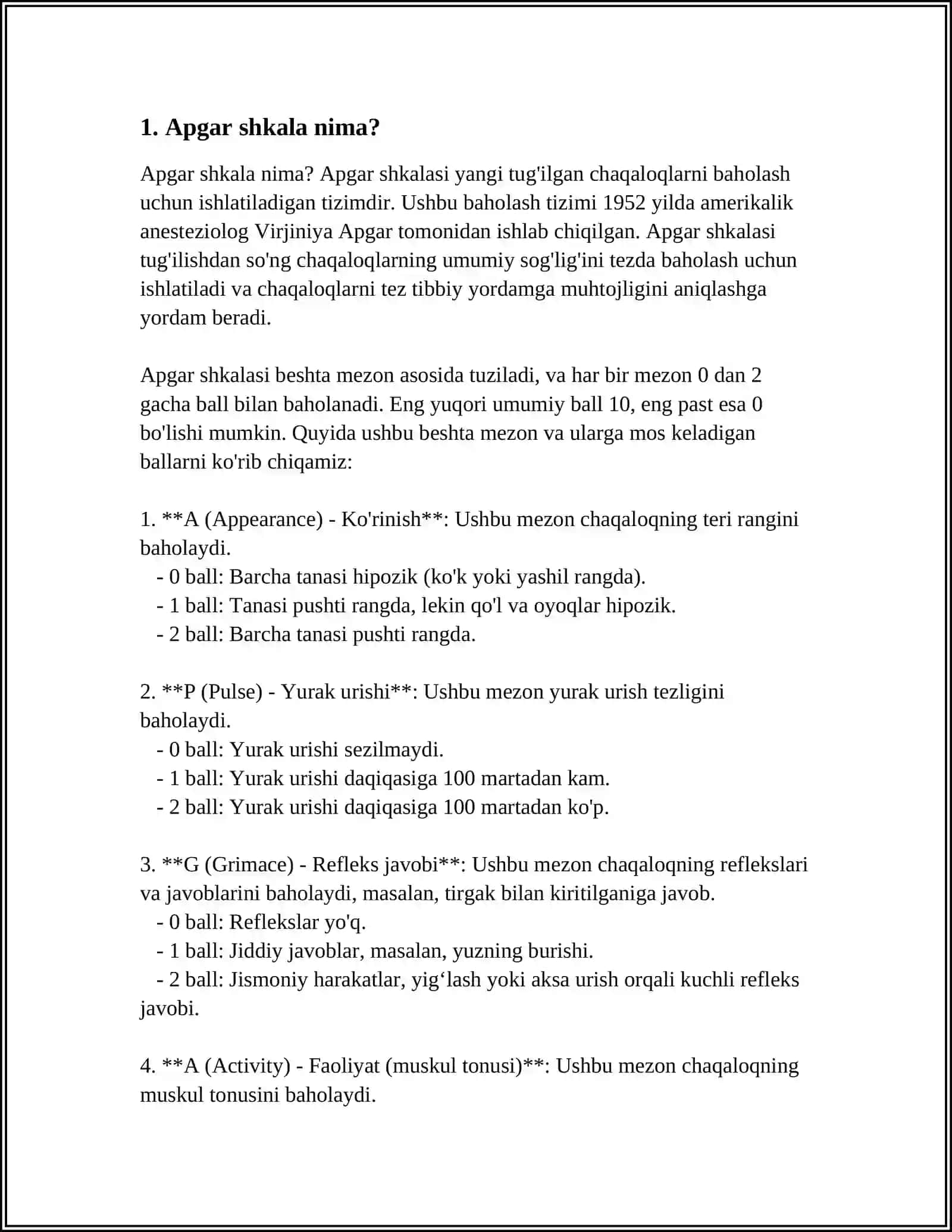 YANGI TUG’ILGAN CHAQALOQLARNI APGAR SHKALASIDA BAHOLASH 3