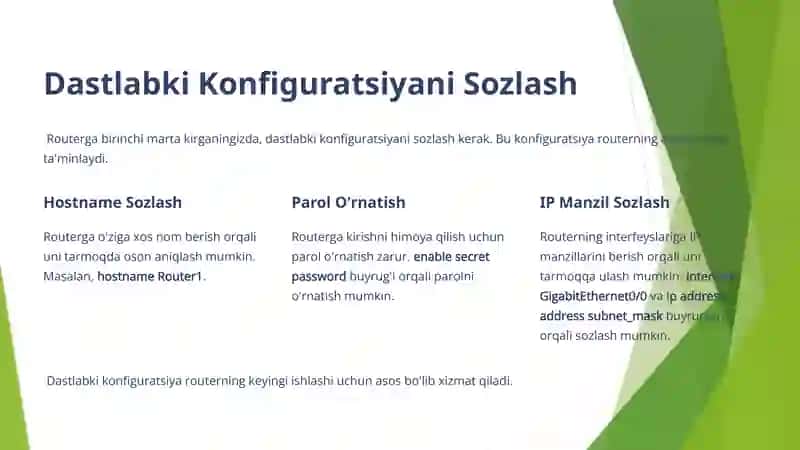 Cisco Routerlari bilan Dastlabki Sozlash va Buyruq Interfeysi 3