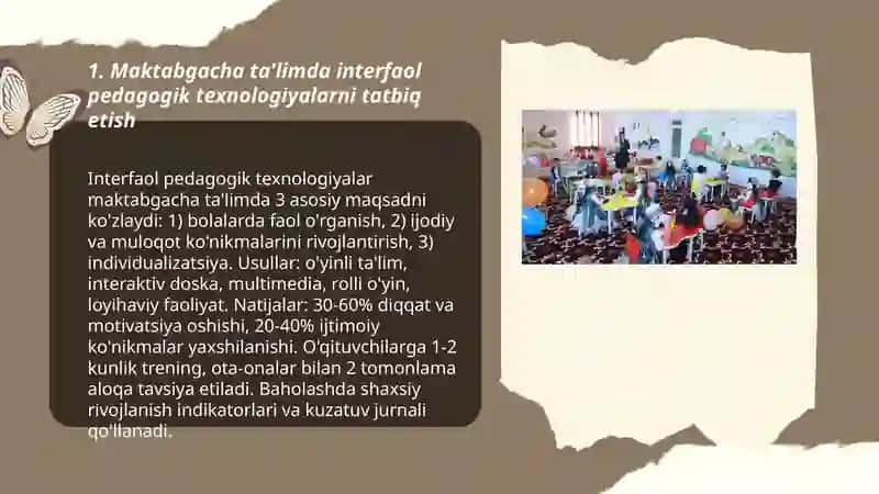 Maktabgacha ta'limda interfaol pedagogik texnologiyalarni tatbiq etish 3