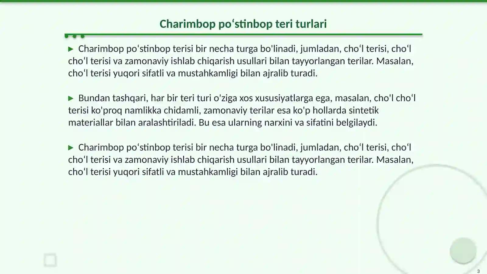 Charimbop poʻstinbop va moʻynabop teri tovarshunosligi 3