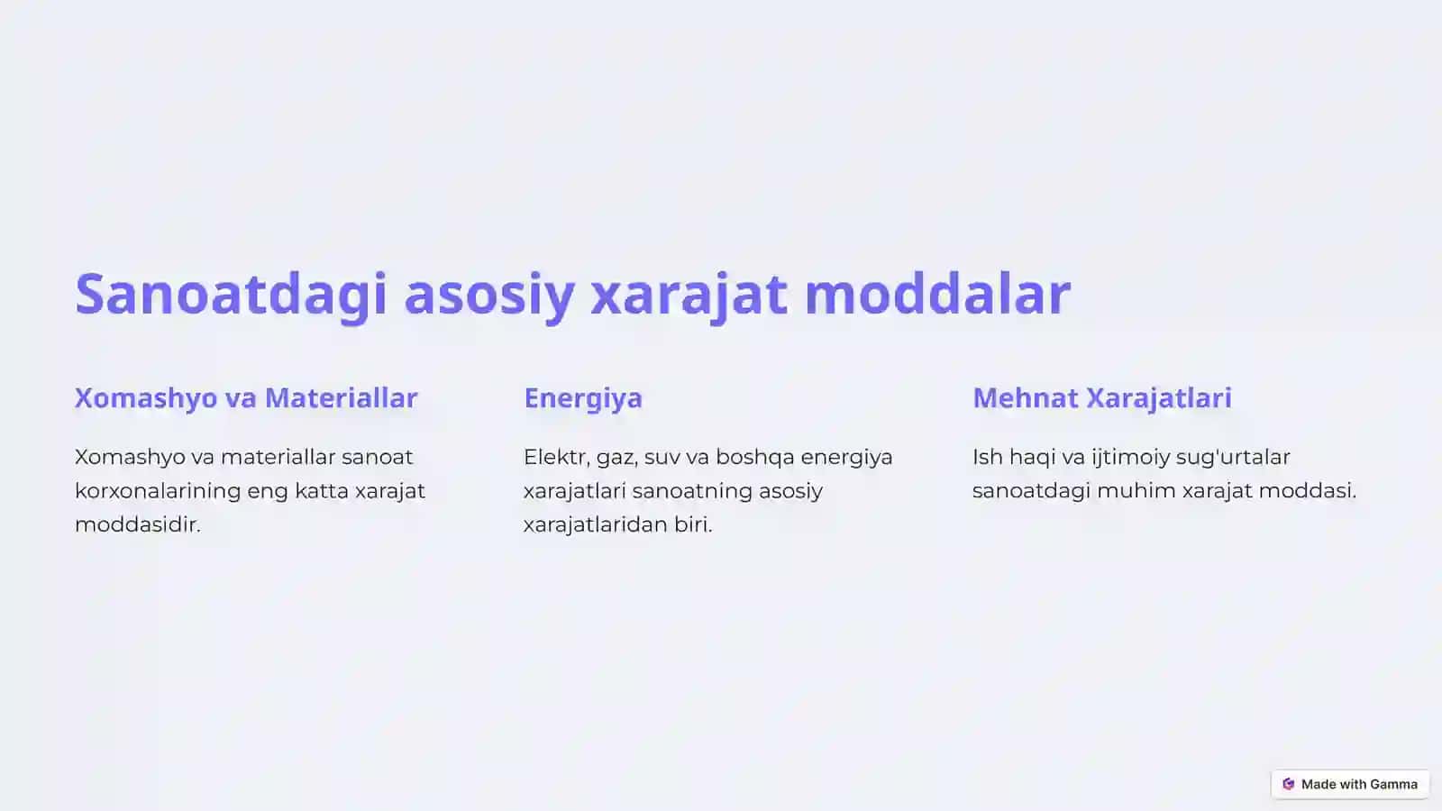 Sanoatda ishlab chiqarish xarajatlari va ularni kamaytirish yo'llari 3