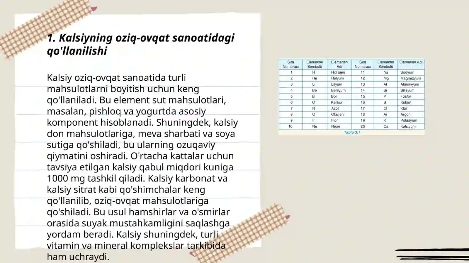 Kalsiy va magniyning ishlatilishi va eng muhim birikmalari 3