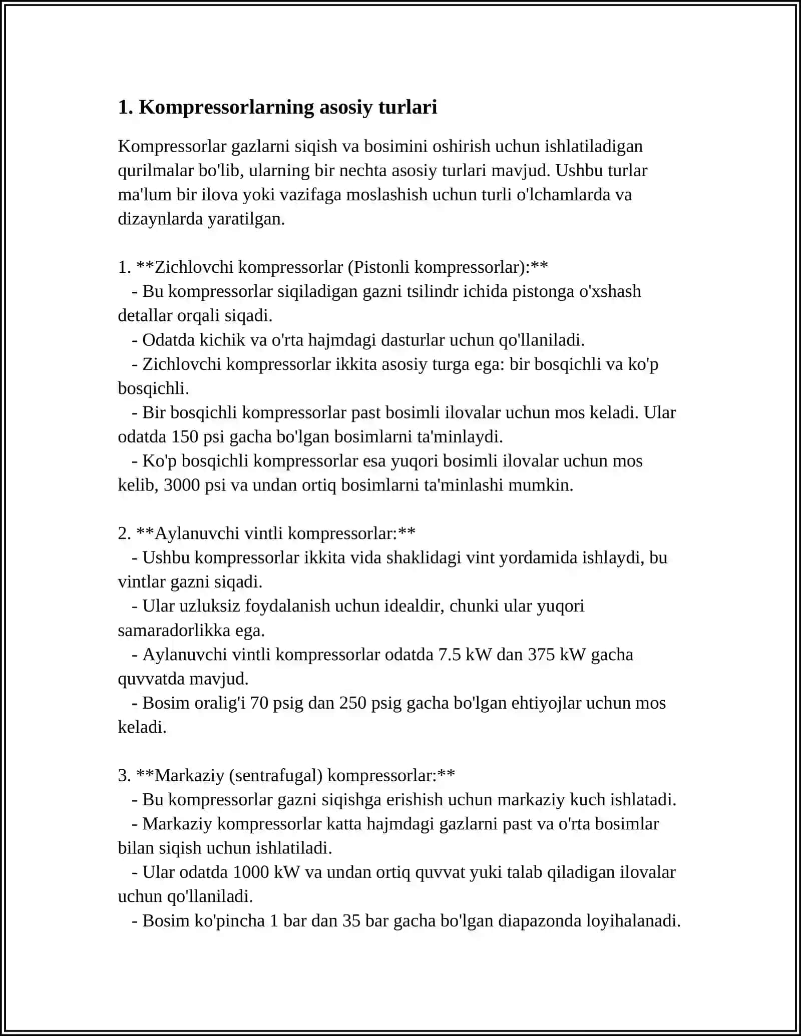 KOMPERESSOR STANSIYASI VA KONSTURUKSIYASI VA MAKETINI YASASH 3