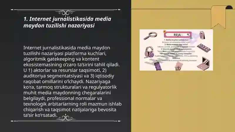 Media maydon tuzilishi internet jurnalistikasida raqobat muhiti 3