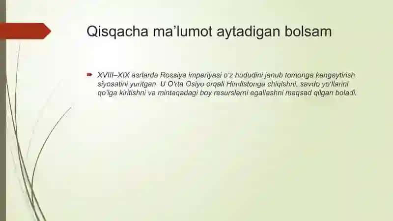 CHORQO’SHINLARINI O’RTA OSIYOGA BOSDIRIB KELISHI 3