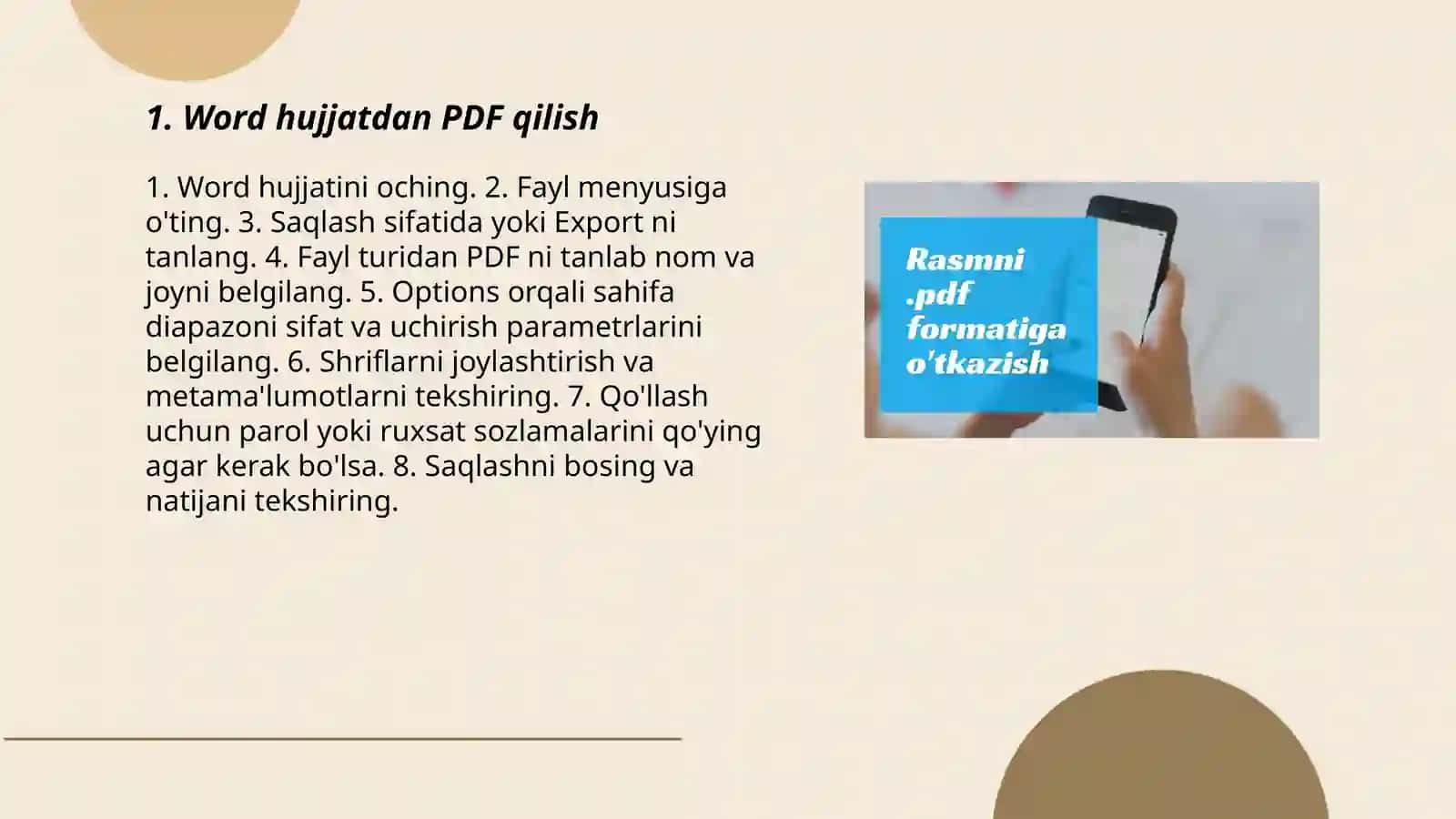 Word hujjatdan PDF qilish 3