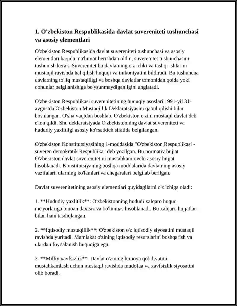 O‘zbekiston Respublikasida davlat suverenitetining mazmuni 3