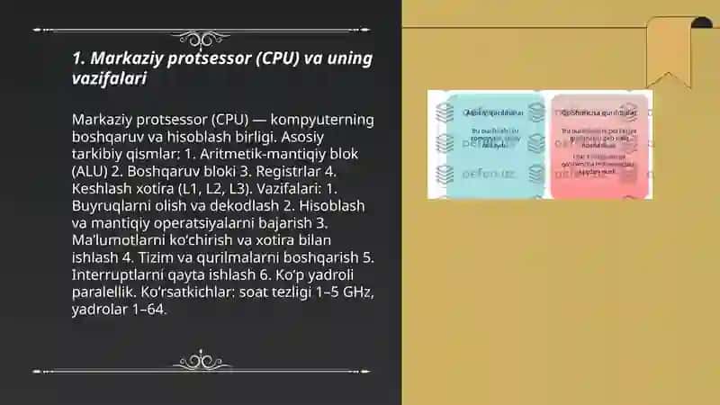 Kamoyuterning asosiy va qoʻshimcha qurilmalari hamda ularning vazifalari 3