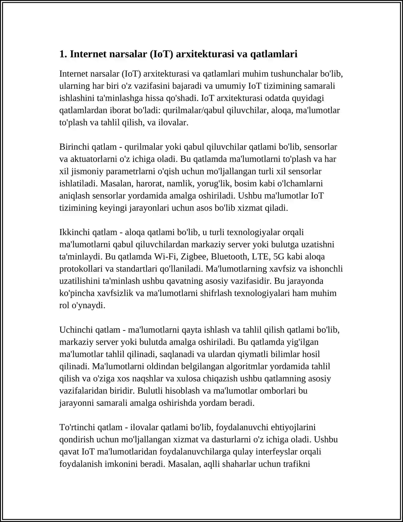 INTERNET NARSALAR (LOT) TEXNALOGIYASI VA QO'LLANILISHI 3