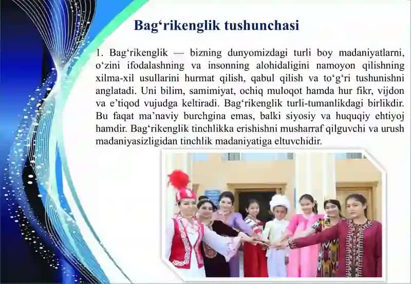 Diniy bag‘rikenglik, tolerantlik—xalqlar do‘stligining muhimpoydevori 3