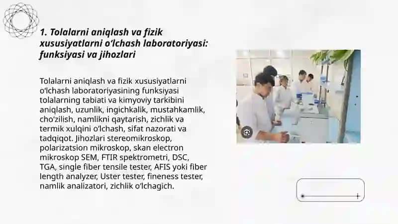 Zamonaviy to'qimachilik labaratoriya tiplari ularning funksiyasi va tuzilishi 3