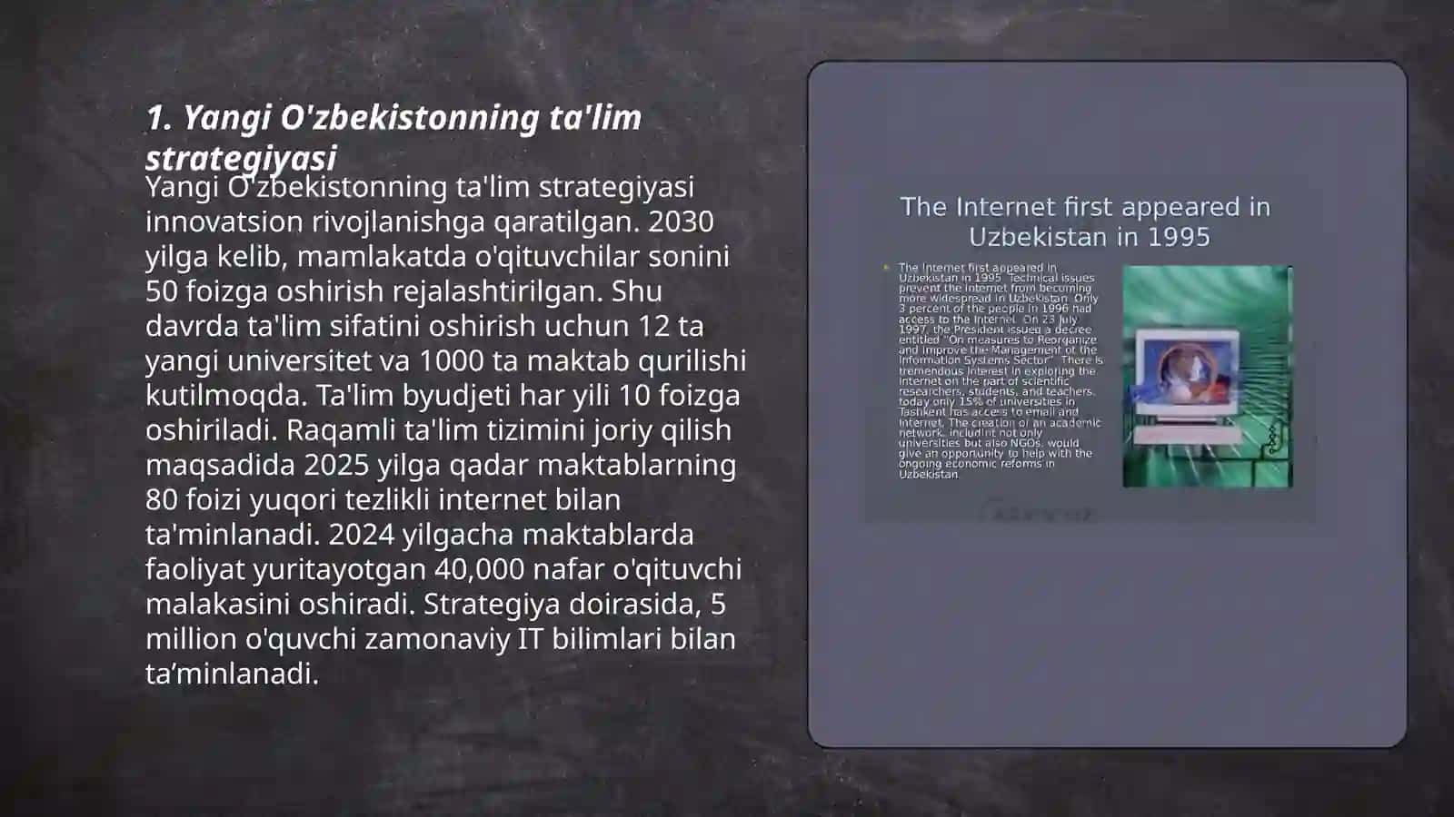 Yangi O'zbekistonda Ta'lim sohasida islohotlar 3