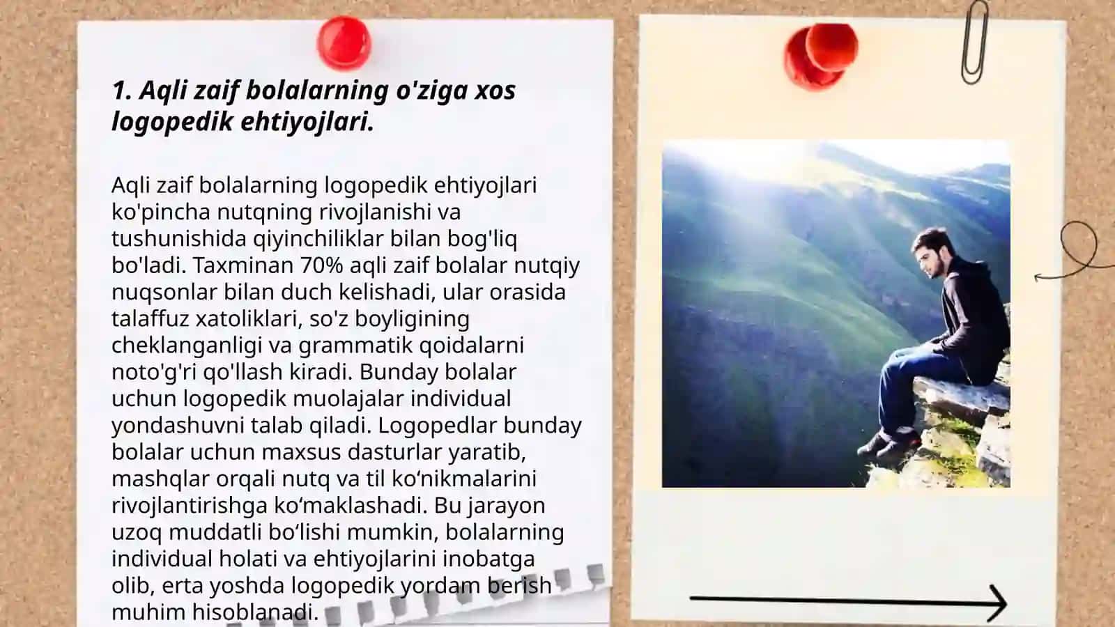 Aqli zaif bolalar bilan olib boriladigan logopedik ishlarning o'ziga xos xususiyatlari 3