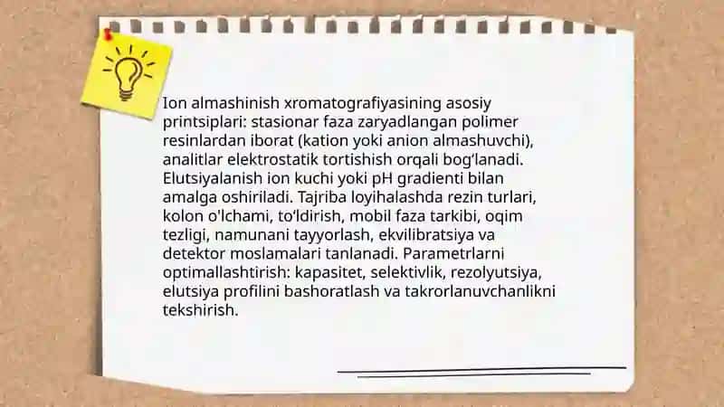Ion almashinish xromatografiyasiga doir tajribalar 3