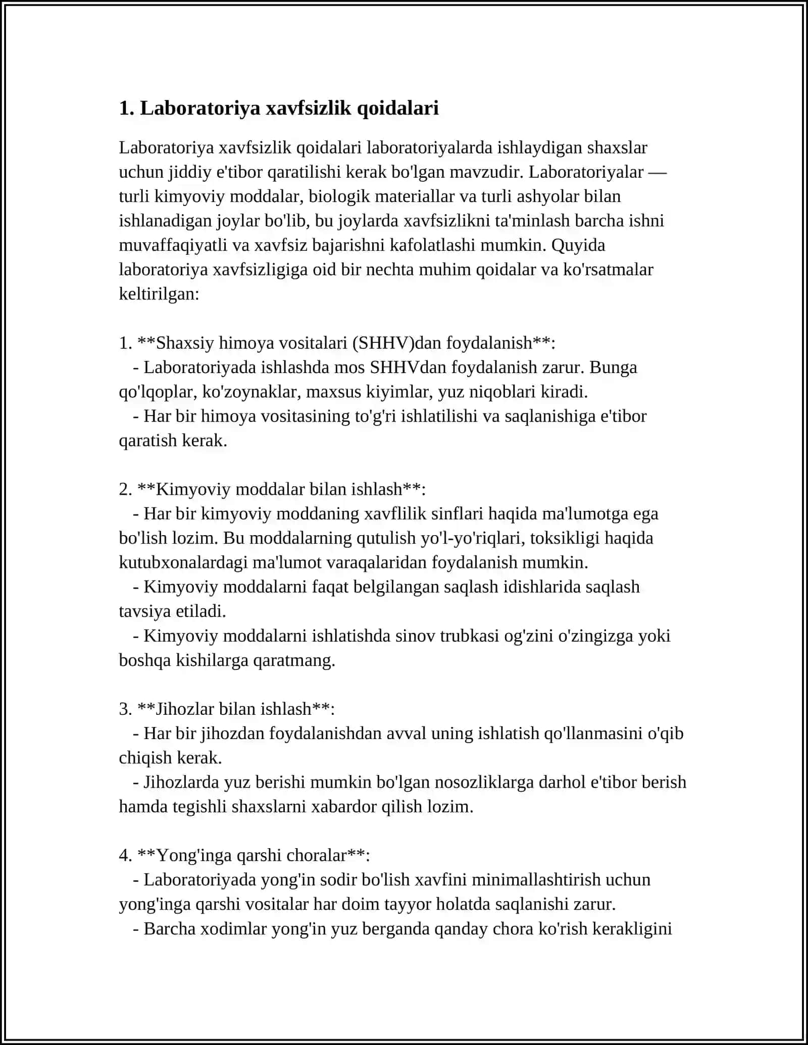 ANALITIK KIMYO LABARATORIYASIDA ISHLASH QOIDALARI 3
